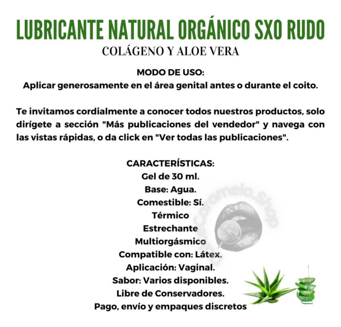 Lubricante Natural Orgánico 30ml Colágeno-aloe Vera Sxo Rudo_34