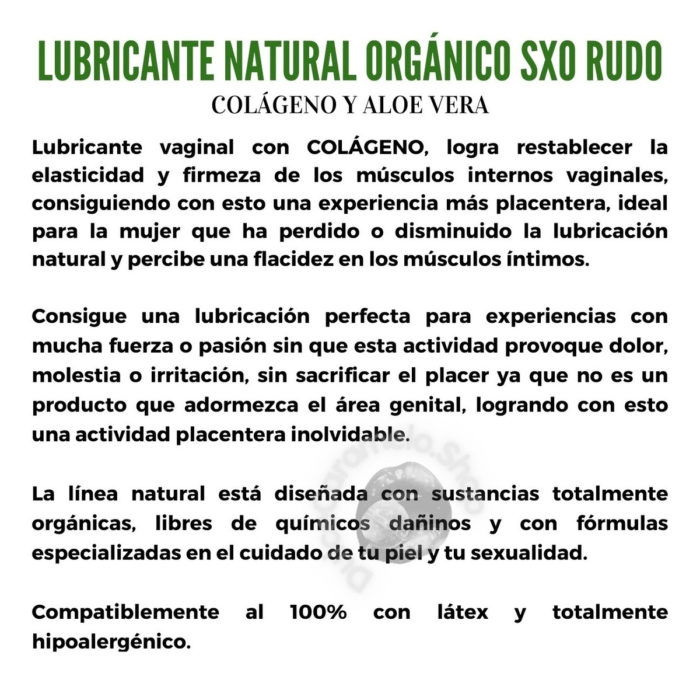 Lubricante Natural Orgánico 30ml Colágeno-aloe Vera Sxo Rudo_26