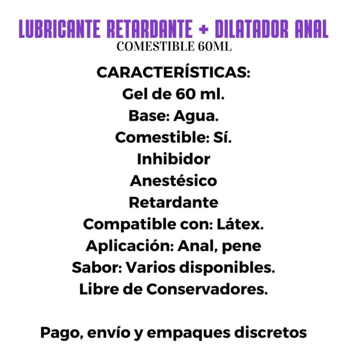 Lubricante Anal Relajante Mas Retardador Comestible 60ml_6