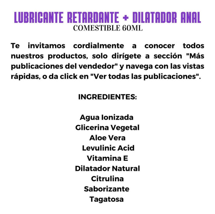 Lubricante Anal Relajante Mas Retardador Comestible 60ml_7