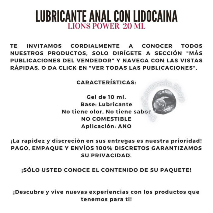 Lubricante Anal Con Lidocaina Lions Power 20ml_5