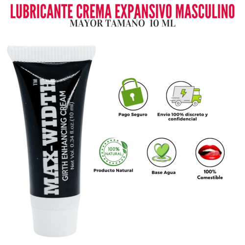 Lubricante Expansivo Masculino 10ml Crema Max Width