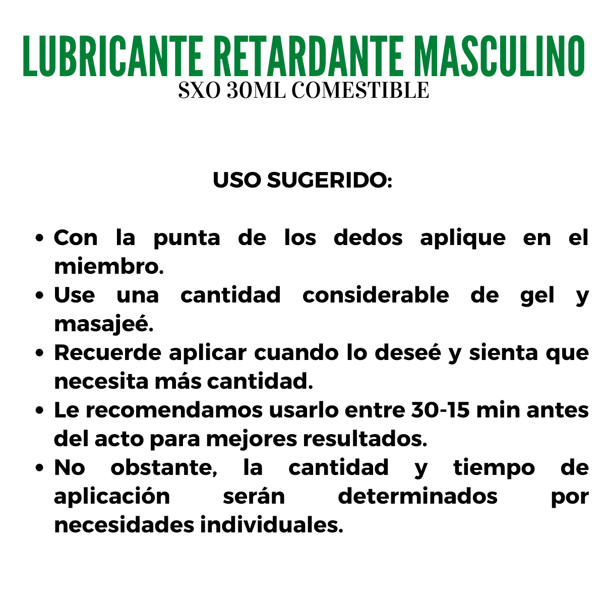 SXO-RT30MZ uso sugerido