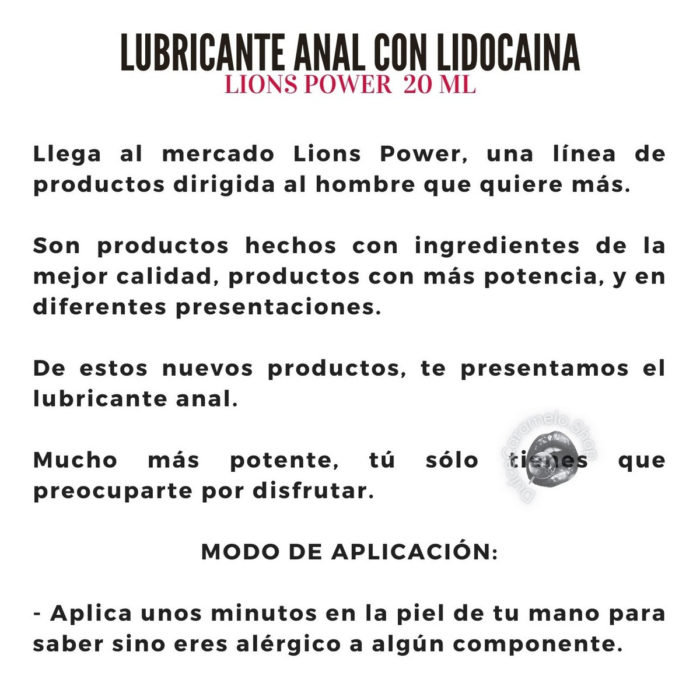 Lubricante Anal Con Lidocaina Lions Power 20ml_3